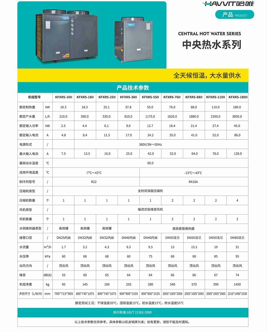 哈唯空气能热水器参数